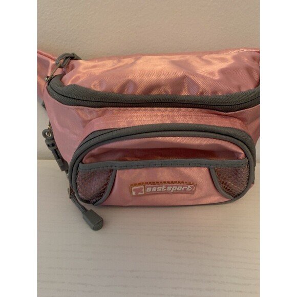VTG Eastsport Belt Bag Pink Gray Women Fanny Pack 2000s 90s y2k Barbie Cute Trav - Picture 13 of 15